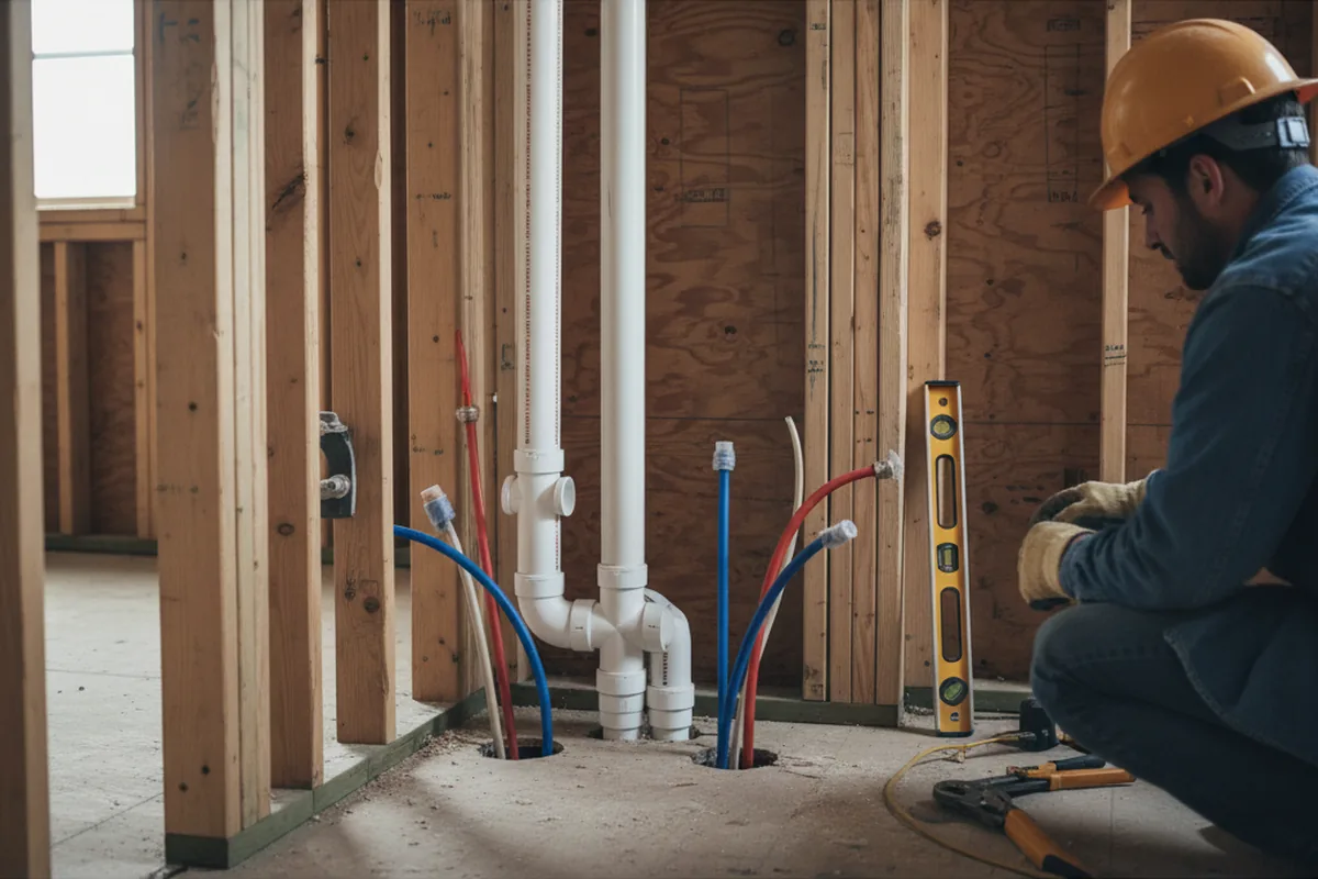 Drain and supply rough-in during Leak Detection in Bluewater